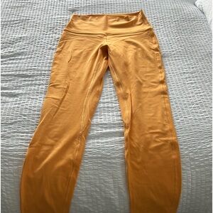 Lululemon size 6 ribbed Melon Align 25 in leggings. 
Brand new